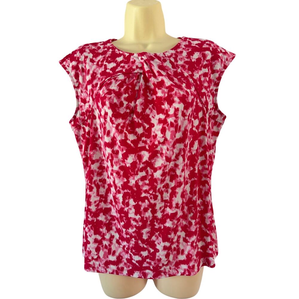 Calvin Klein Pink Print Slinky Knit Top Women’s Size Medium